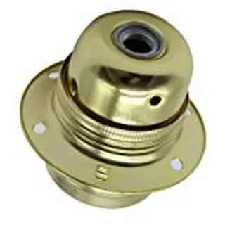 Dekorative E27-Lampenfassung mit zwei goldenen Ringen. Ideal, um Ihren Räumen einen Hauch von Eleganz und Raffinesse zu verleihen, indem Sie ästhetische und praktische Funktionen in der Beleuchtung