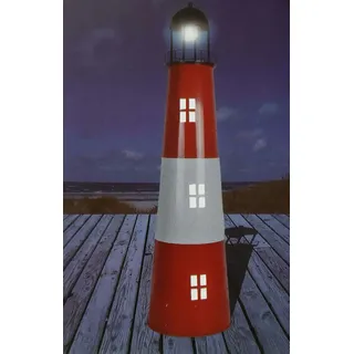 Westerholt Großer Leuchtturm aus Metall mit Solarfunktion, Gartendekoration - 120 cm