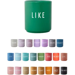 Design Letters Lieblingsbecher Grün LIKE Tasse | Kaffeebecher Porzellan | Dekorativ Kaffeetassen | Personalisierte Geschenke für Freundin, Hochzeitsgeschenk | Tasse Mit Spruch | Teetasse 250 Ml