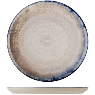 H&H Artisanal Speiseteller aus Steingut, blau, 27 cm, 12 Stück