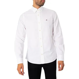 GANT Slim Oxford Hemd, Weiß,M