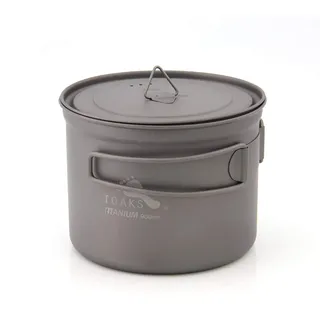TOAKS Pure Titanium Cup Ultraleichter Outdoor-Becher mit Deckel und faltbarem Griff Camping Kochgeschirr (900-D115)