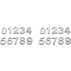 10 Stück Briefkastennummern Hausnummern Selbstklebend 3D Türnummer Adressnummern Aufkleber 0 bis 9 (1.38in), Silber) (Packung mit 2)