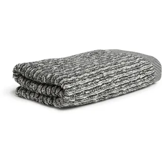 MÖVE Brooklyn Pinstripe Handtuch 50 x 100 cm aus 85% Baumwolle / 10% Viskose / 5% Leinen, Nature/Black