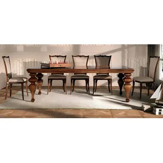 Tisch Möbel Esstisch Naturholz Retro Style Esszimmer Wohnzimmer Esstische Holz - Braun