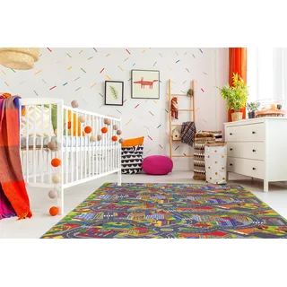 Misento Kinderteppich Straßenteppich Spielunterlage Kinderzimmer Schadstoff geprüft 200 x 300 cm