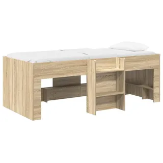 vidaXL Hochbett für Kinder Sonoma-Eiche 90 x 200 cm Holzwerkstoff - Braun