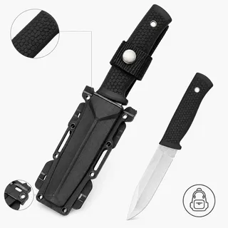 Tragbares Filetiermesser - Outdoor-Messer - Schutzhülle - Rutschfester Griff - Für Angeln, Camping und Lebensmittelzubereitung - Edelstahl