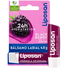 Liposan Blackberry Shine (1 x 4,8 g), Himbeer-Lippenbalsam, farbiger Lippenbalsam, feuchtigkeitsspendender Lippenbalsam für schöne, weiche und saftige Lippen