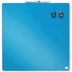 Bild Quadratisches Magnetisches Mini-Whiteboard, Rahmenlos, Trocken abwischbares Tafelquadrat, blau
