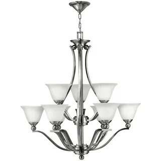 Elstead Lighting Kronleuchter , Nickelfarben , Metall, Glas , 107.5 cm , Grüner Punkt, RoHS , Lampen & Leuchten, Leuchtenserien