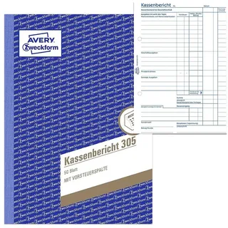 Avery Zweckform Kassenbericht 305 A5/50Bl