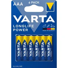 Varta LONGLIFE Power AAA Blister 6 (6 Stk., 1/3 AAA, 1260 mAh), Batterien + Akkus