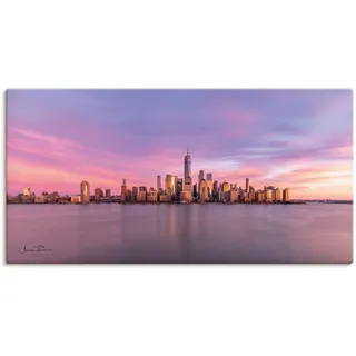 Artland Wandbild »Manhattan Skyline« New York 1 Stk. tlg. als Alubild, Outdoorbild, Leinwandbild in verschied. Größen, pink