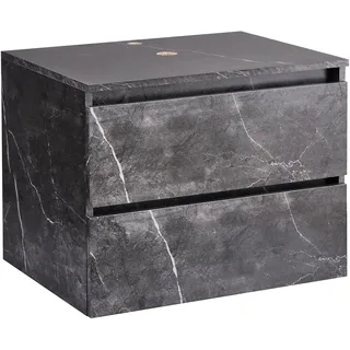 Beliani Waschbeckenunterschrank 2 Schubladen 60 x 47 cm Schwarz
