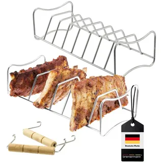 bremermann Rippchenhalter 2er Set Edelstahl Silber