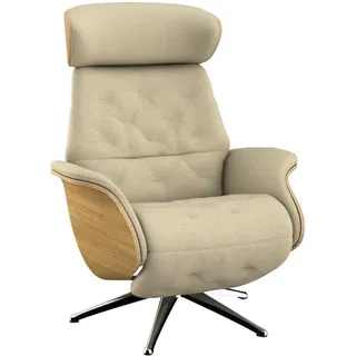 flexlux Relaxsessel Volden Polyester 81 x 111 x 90 cm Beige elektrisch mit Kopfteil