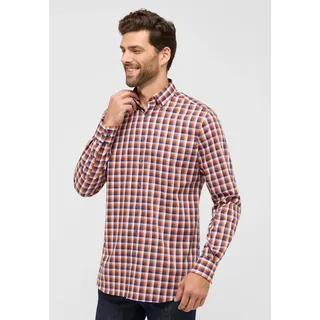 Langarmhemd ETERNA "MODERN FIT", Herren, Gr. 41, verlängerte Ärmellängen, orange, 100% cotton, tailliert, Manschette, Hemden Langarmhemd, NON IRON (bügelfrei)