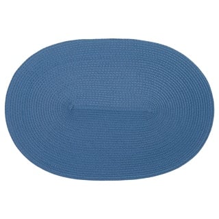 d-c-fix Tischset PVC-Free Deep Blue - abwaschbare Unterlage für Küche & Esstisch - Platzset Platzdeckchen Teller Platzdecke Tisch-Untersetzer Set - 30 cm x 45 cm oval