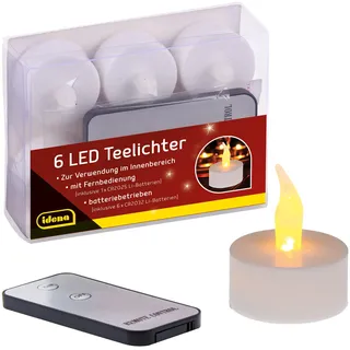 IDENA LED Teelichter 3,7 cm 6 St. weiß