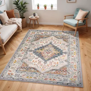 livabliss Casablanca Orientteppich 120 x 170 cm Blau/Grau