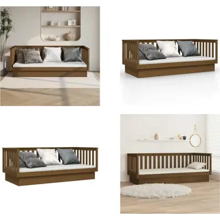 vidaXL Tagesbett Honigbraun 100x200 cm Massivholz Kiefer - Tagesbett - Tagesbetten - Schlafsofa - Sofabett - Braun