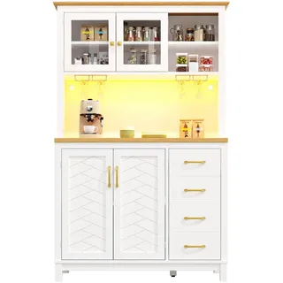 Urban Meuble Buffetschrank landhausstil 105,5 x 180 x 40 cm Weiß