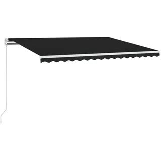 vidaXL Markise Manuell Einziehbar mit LED 450x300 cm Anthrazit - Grau