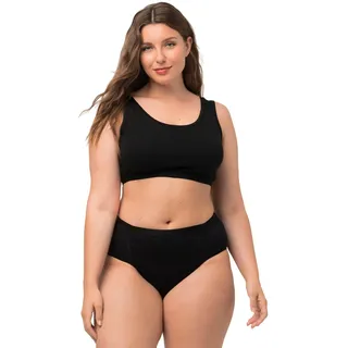 Ulla Popken Damen große Größen Übergrößen Plus Size Bustier, Schlupfform, einfarbig schwarz 42+ 791580130-42+