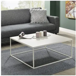 Idimex Couchtisch HILAR 80 x 80 cm aus pulverbeschichtetem Metall in beige. Sofatisch in modernem Design mit robuster Oberfläche.