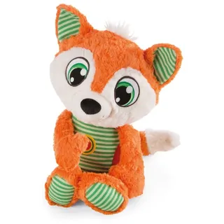 NICI 49093 Fuchs Finjo 14cm schlafend im Bettchen orange-Kuscheltier für Babys und Kleinkinder zum Greifen, Knuddeln, Entdecken und Einschlafen