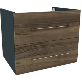 Waschtisch WELLTIME "Lacona", grau (korpus anthrazit matt, front optik nussbaum, anthrazit matt), B:60cm H:50,8cm T:46cm, Waschtische, Waschtisch