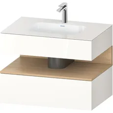 Duravit Qatego Einbauwaschtisch mit Konsolenwaschtischunterbau, 800x550x600mm, Nische Eiche Natur, QA4785030, Farbe: Weiß Hochglanz