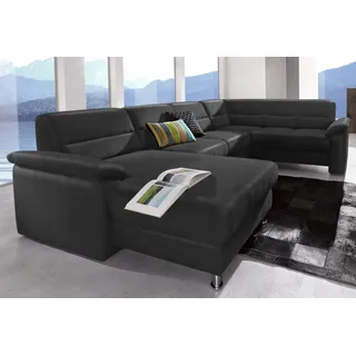 sit&more Wohnlandschaft »Ascara U-Form« inklusive Boxspring/Federkern-Polsterung, wahlweise mit Bettfunktion, schwarz,