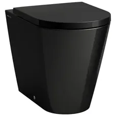 Laufen Kartell Stand-WC Tiefspüler, ohne Spülrand, Abgang waagerecht/senkrecht, 370x560x430mm, H823337, Farbe: Schwarz glänzend