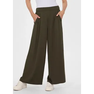 Schlaghose RAGWEAR "LOGGAN", Damen, Gr. L (40), N-Gr, grün (schwarz olive), Twill, Obermaterial: 100% Viskose, unifarben, lang, Hosen Schlaghose, lockere Passform, langer Schnitt, aus Viskose, mit Gummizug