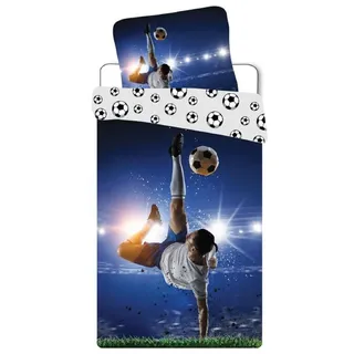 BrandMac Bettwäsche Fußball Spieler 135 x 200 cm, 100% Baumwolle