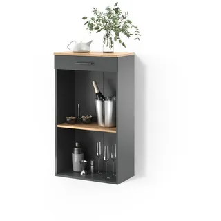 livinity® Weinregal 60 x 106 cm Eiche/Anthrazit