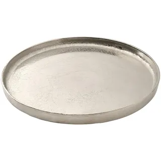 Ambia Home Kerzenteller , Nickelfarben , Metall , Uni , rund , Lfgb, Handmade in India , handgemacht , Dekoration, Kerzen & Kerzenhalter, Teelichthalter