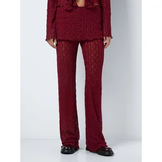 Spitzen Details Hose mit weitem Bein und FOLD DOWN Design  | XS - bordeaux
