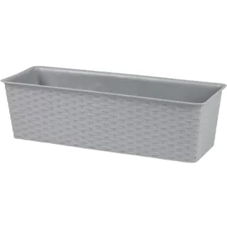 Urban Living SUNNYDAYS Garden & Plastic - BLUMENKASTEN AUS Kunststoff MIT Rattan-Effekt 50X19XH14,5CM Titanium