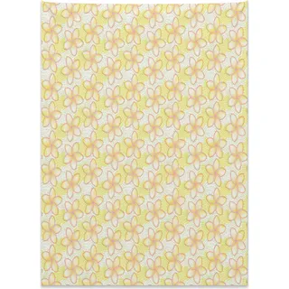 Abakuhaus Gelb und Weiß Wandteppich, Blumenschnürsenkel aus Weiches Mikrofaser Stoff Kein Verblassen Klare Farben Waschbar, 110 x 150 cm, Hellgrün Gelb - Gelb