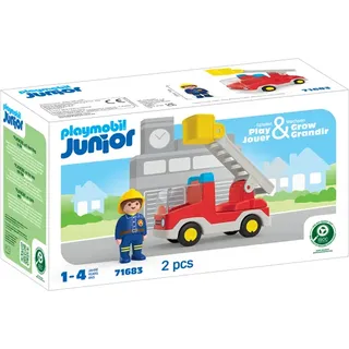 Playmobil 1.2.3 - Junior Feuerwehrauto mit Leiter