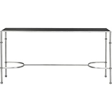 SAFAVIEH Modern Accent Table with Iron Legs, in Silver and Black, 160 X 40 X 81.28