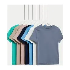 M&S Collection 7er-Pack T-Shirts aus reiner Baumwolle (2-8 Jahre) - Multi, Multi, 4-5 Jahre