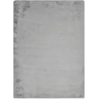 -LUXOR- living Kunstfell Coste Flauschiger Teppich Schlafzimmer - ideal zur Verwendung als Bettvorleger Schlafzimmer - gemütlicher Fellteppich Lammfell Imitat 80 x 150 cm Grau