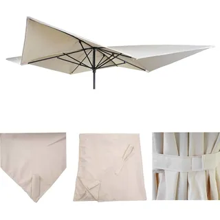 Ersatz-Bezug für Luxus-Sonnenschirm HWC-A37, Sonnenschirmbezug Ersatzbezug, 3x3m (Ø4,24m) Polyester creme - Beige