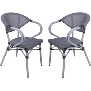 Garden Pleasure Stapelstuhl TOSKANA 58 x 55 x 82 cm grau-schwarz 2 St.