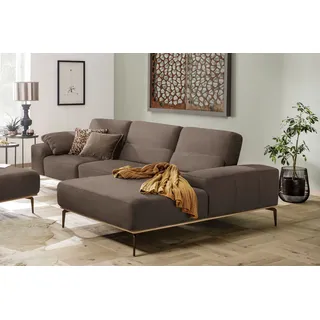 W.Schillig Eckcouch Leder 3-Sitzer Braun