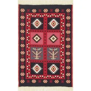 Kelim Arya 28 red (60x90 cm) - Rot